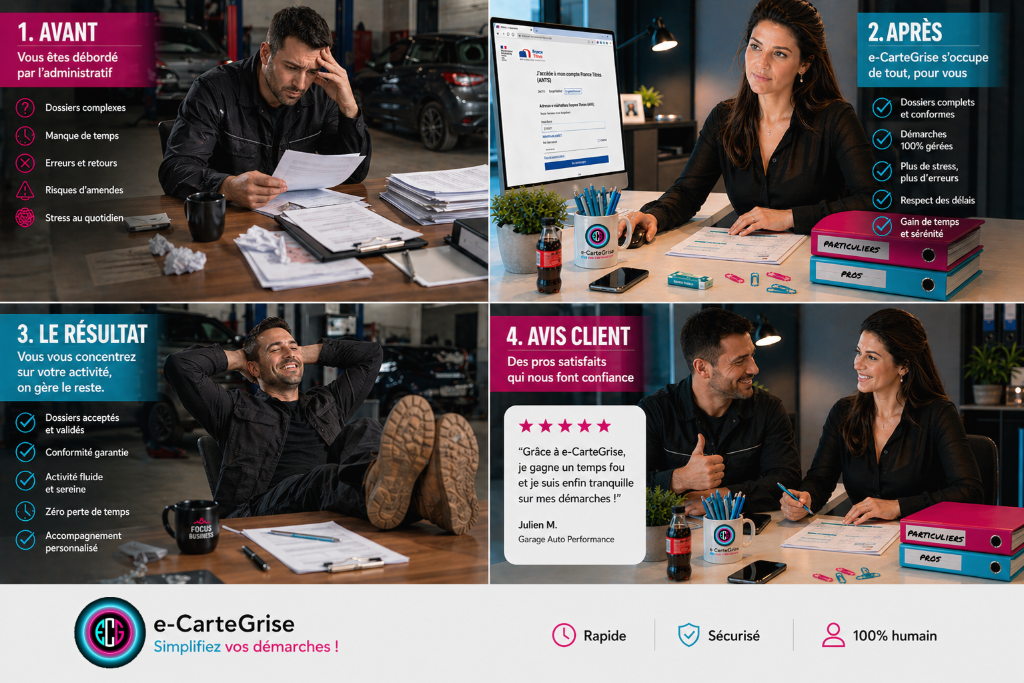 Avant / Après e-CarteGrise | du stress administratif à la sérénité