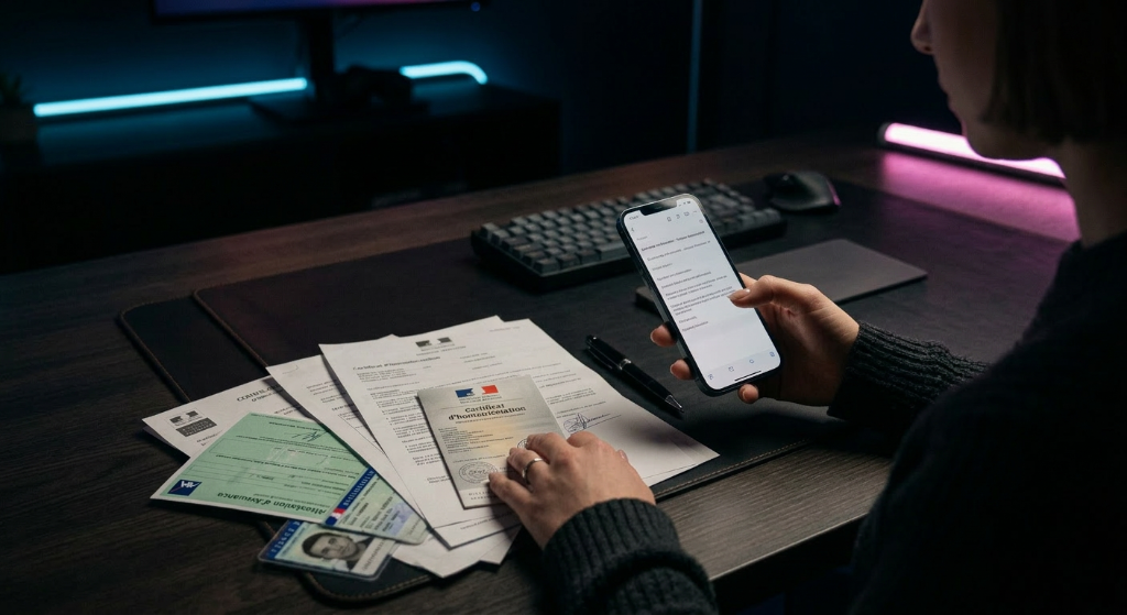 Documents et smartphone traitement dossier