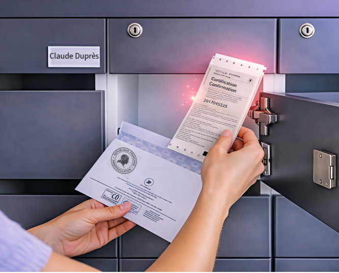 Réception carte grise dans la boîte aux lettres